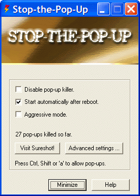 Stop-the-Pop-Up - Kill browser and Messenger Service pop-ups.
